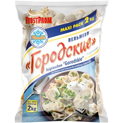 Dumplings "Gorodskie" met kip- en varkensvleesvulling