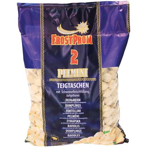 Deegwaren met varkensvleesvulling, diepgevroren