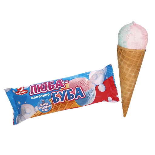 IJs met fruitsmaak in een wafelhoorn