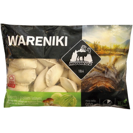 "Pierogi" Deegvellen gevuld met witte kool en paddenstoelen,