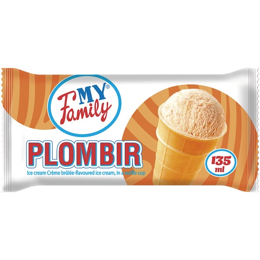 "MY FAMILY" IJs met crème brûlée-smaak in een wafelbekertje