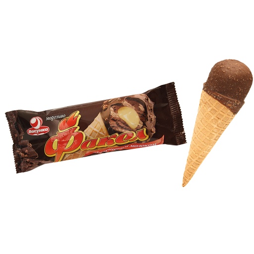 "Fakel" ijs met chocoladesmaak met 8,9% vulling van gezoete