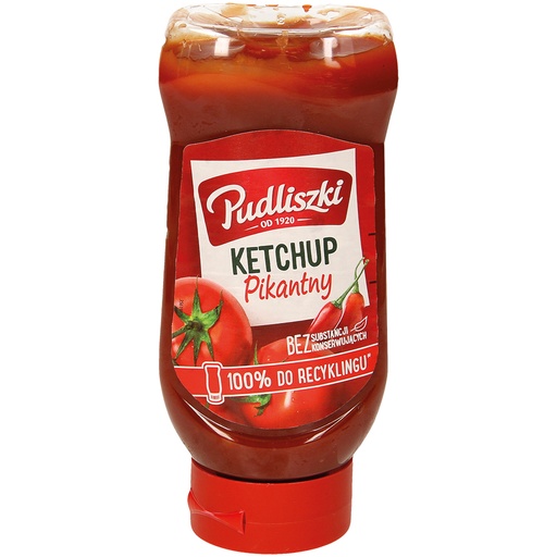 Острый томатный кетчуп. Пастеризованный продукт.