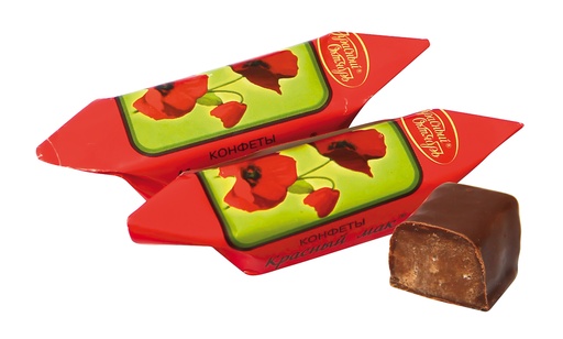 Confetti "Rode Maan" met pinda's en wafelbrokjes in cacao-houdende vetglazuur