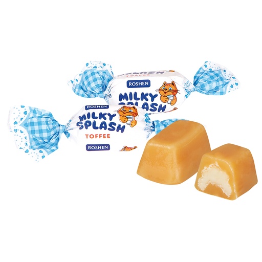 Конфеты неглазированные из ирисоподобной массы (тоффи) ""Milky Splash"" с молочной начинкой.