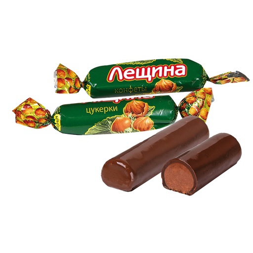 Nootconfituur "Leschina" in cacao-houdende vetglazuur (28%)