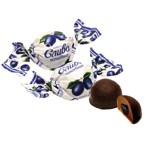 Chocoladesnoep met gedroogde pruim "Volschebnaja sliva"