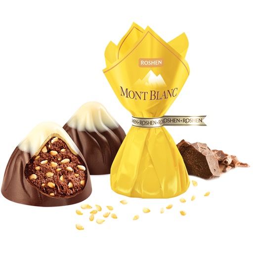 Confectie "Monblan" met sesam en chocolade