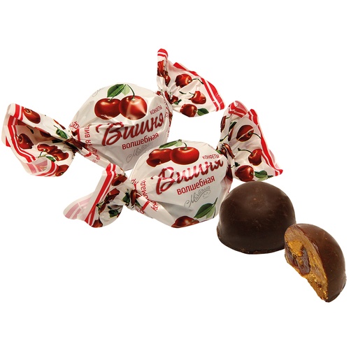 Fondantsnoepjes met gekonfijte kers "Volschebnaja vischnja"