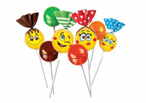 Lutscher – Mix in smaken: Cola-Mango, Fruit-Kaneelsmaak, Citroen-Munt "ROSHEN LOLLIPOPS"