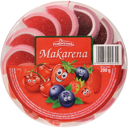 Ломтики мармелада с фруктовыми вкусами "Makarena Polnischer