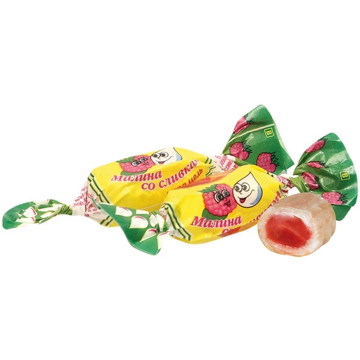 Karamel "Malina so slivkami" met 22% vulling met frambozenro