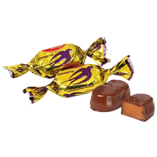 Chocoladesnoep "Lastochka" met sinaasappelsmaak