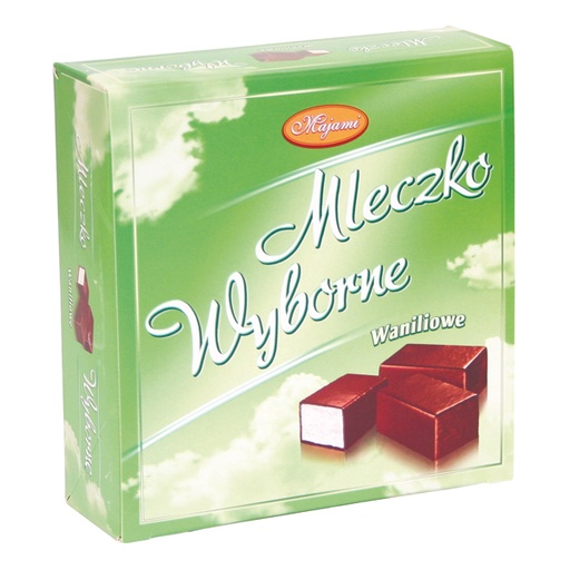Schuimsuikerwarenconfekt "Mleczko Wyborne" met vanillesmaak in chocolade.