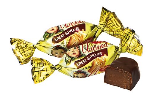 Fondantconfiserie "Alönka" met karamel smaak in cacaohoudende vetglazuur
