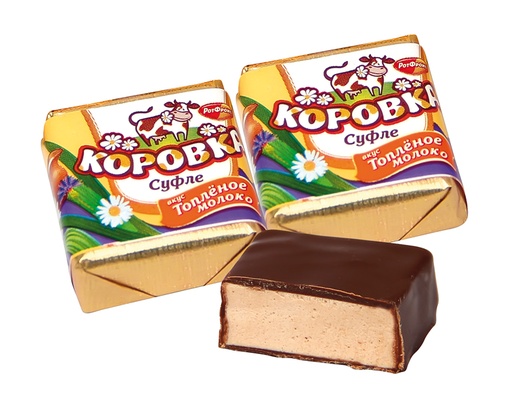 Chocoladesnoep "Korovka" soufflé met melksmaak