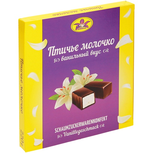 Chocoladesnoep "Ptitschje Molotschko" met vanillesmaak