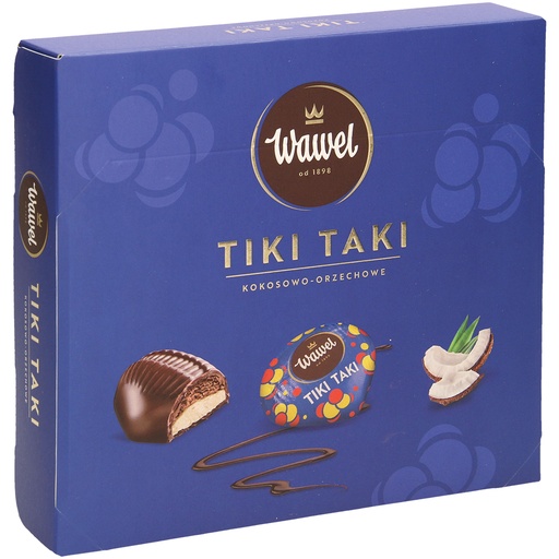 Chocoladesnoep "Tiki-Taki" met pinda- en kokosroomvulling