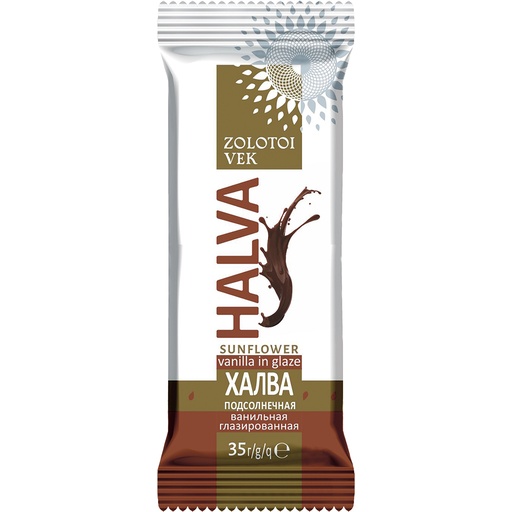 Zonnebloemhalva met vanillesmaak in cacaohoudende vetglazuur