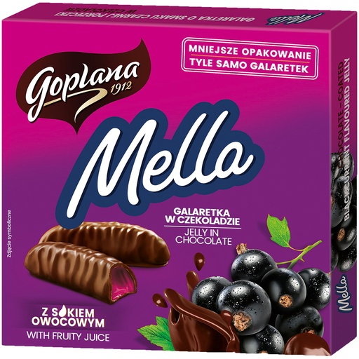 Geleekonfekt "Mella" met zwarte bessen smaak