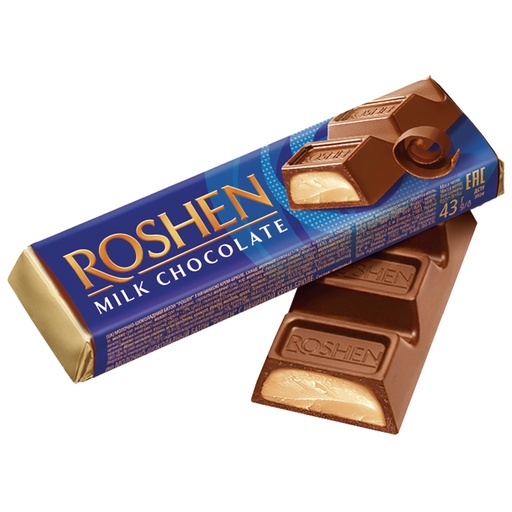 "Batonchik" Melkchocolade-repen met crèmevulling met crème brûlée-smaak (43%)