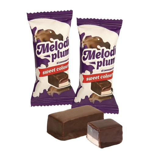 Dubbel-laags confetti "Melodiplum" pruimensmaak