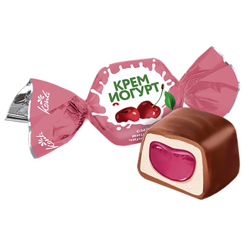 Confetti "Konti Cream Joghurt" met vulling van kersen smaak