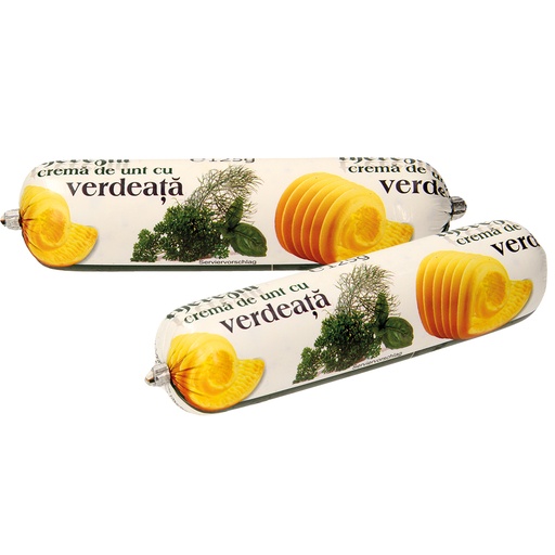 Roemeense boterhambeleg met boter en kruiden "Crema de unt"