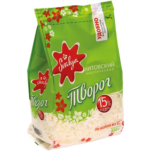 Творог, массовая доля жира 15%