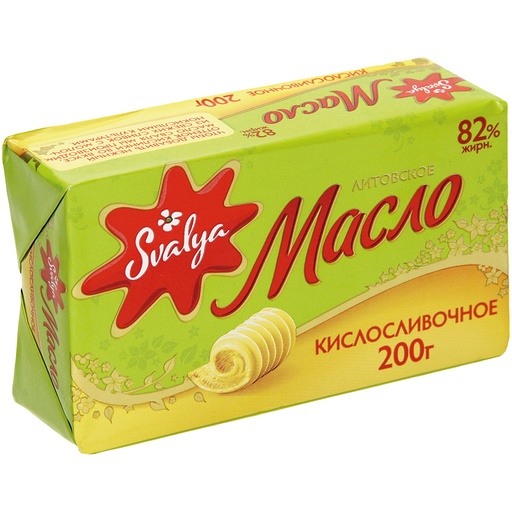 Кисло-сливочное масло "Сваля" 82% жирности