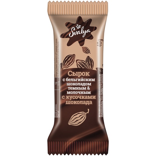Frischkaasbereiding met stukjes chocolade omhuld met chocolade