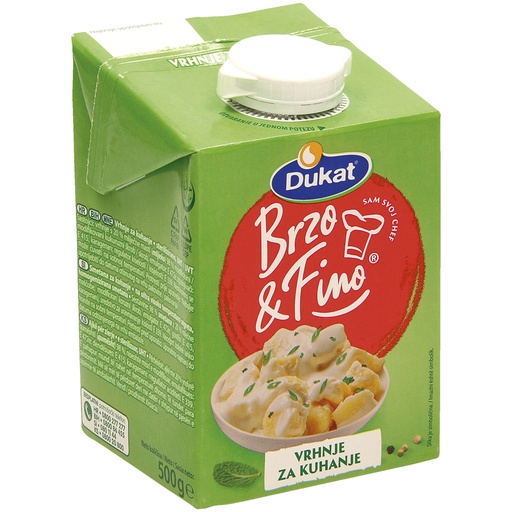 Product op basis van slagroom voor het verfraaien van gerech