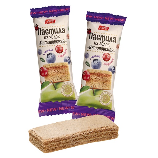 Pastila snoepgoed, appelpuree met bosbessen- en veenbessen