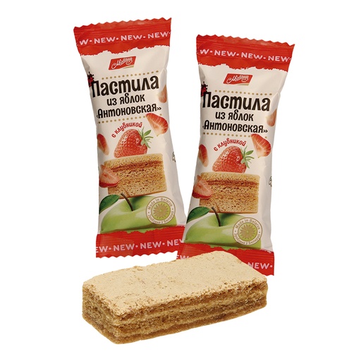 Pastila snoepgoed op basis van appelpuree met aardbeienpuree