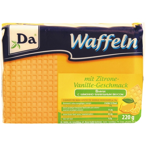 Wafels "Da" met crèmevulling met citroen-vanille-smaak