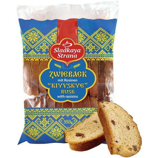 "SLADKAYA STRANA" Zwieback met rozijnen "Kiyvskye"
