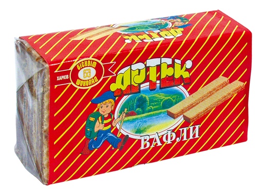 Gevulde wafels "Artek" met chocoladesmaak. Vulling 70%