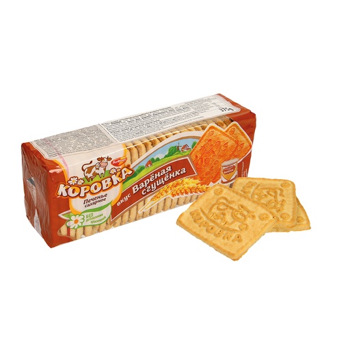 Koekjes "Korovka" met de smaak van gekarameliseerde gezoete gecondenseerde melk