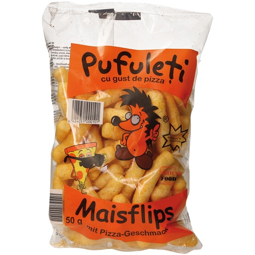 Maïssnacks met pizza-smaak "Pufuleti"