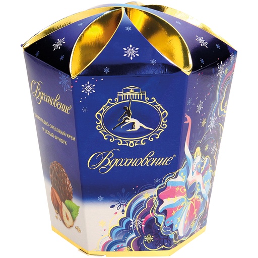 Wafelconfekt "Vdochnowenie" met crèmevulling (32%) met choco