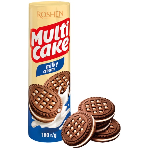 Dubbele koekjes "Multicake" met crèmevulling met melksmaak (