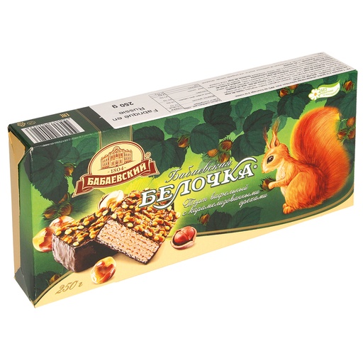 Taartje "Babaevskaja belochka" van wafels (14,3%) en crème