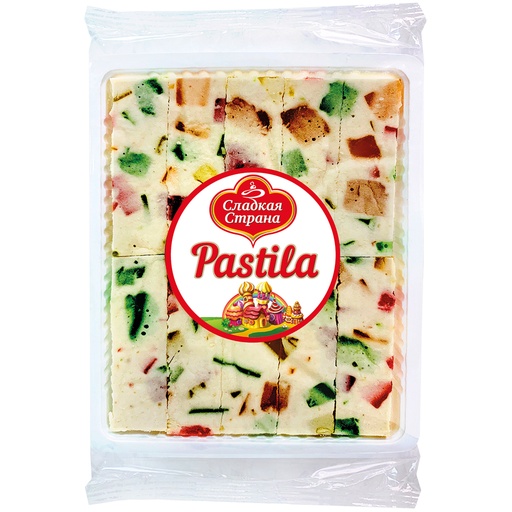 Schuimpasta "Pastila" met gelei-stukjes (18%) met vanille-, 