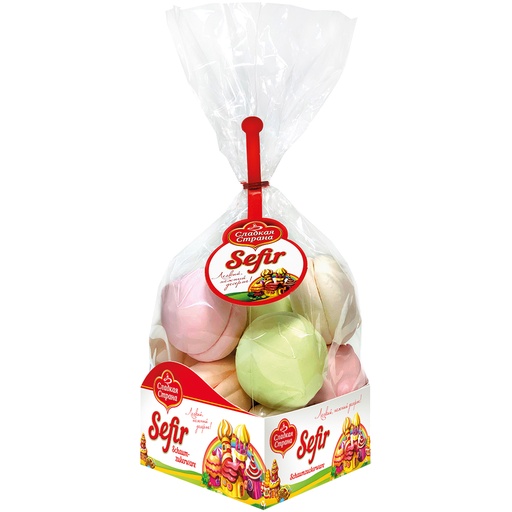 Schuimpasta "Sefir Dessert" met sinaasappel-, groene appel-,