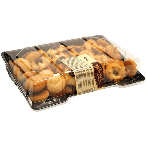 Ассорти из печенья, 3 сорта: 40% песочное печенье с какао вк