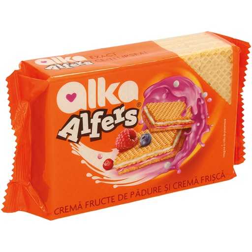 Wafels met twee vullingen: frambozen, bosbessen (36%) en roo