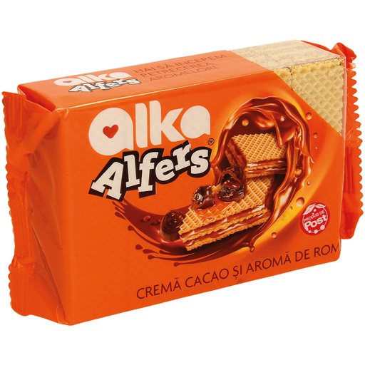 Wafels met cacao-crèmevulling (72%) en rum-aroma