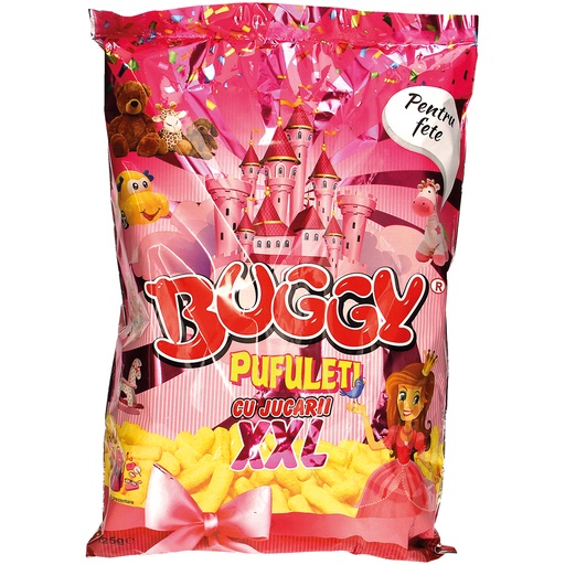 Maïs-knabbelproduct gezouten met speelgoed