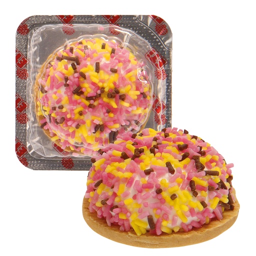 Koekjes met schuimzoetstof (44,5%), versierd met gekleurde s