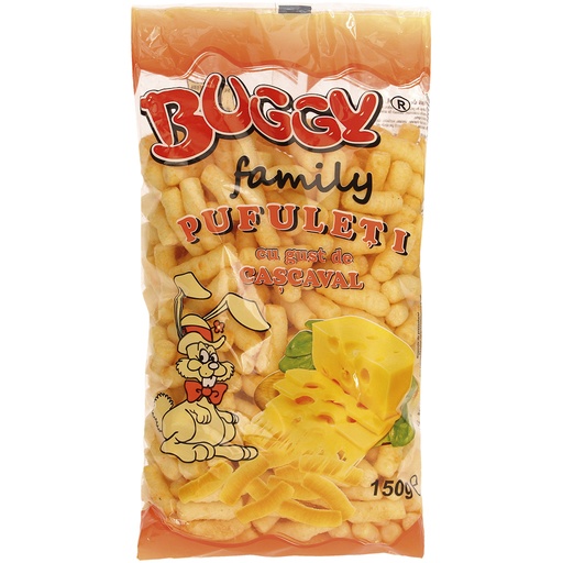 Maïs-snackproduct met kaas-smaak.